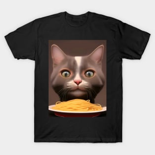 Cat eating spaghetti T-Shirt